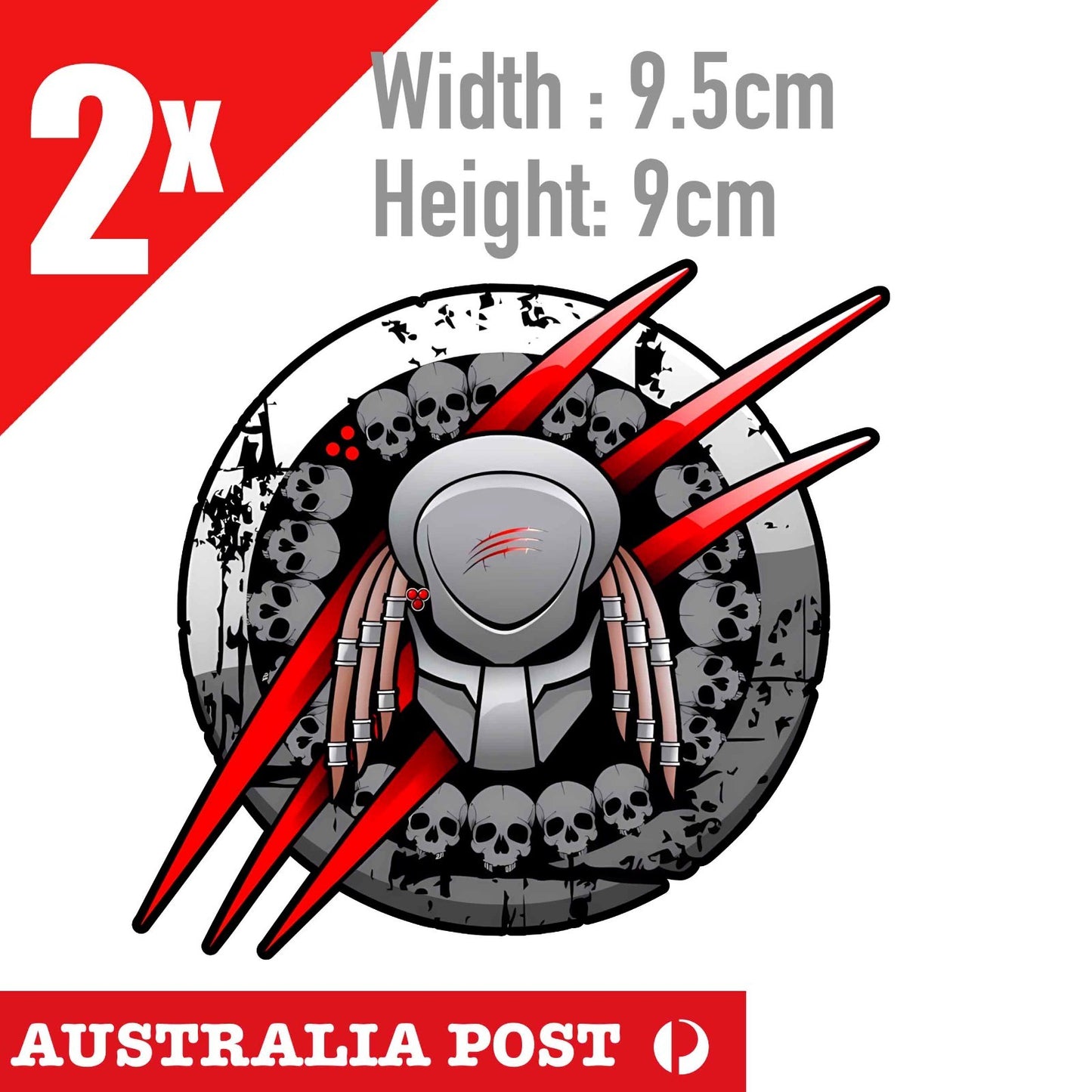 Alien VS Predator  SKULL HEAD Logo Stickers