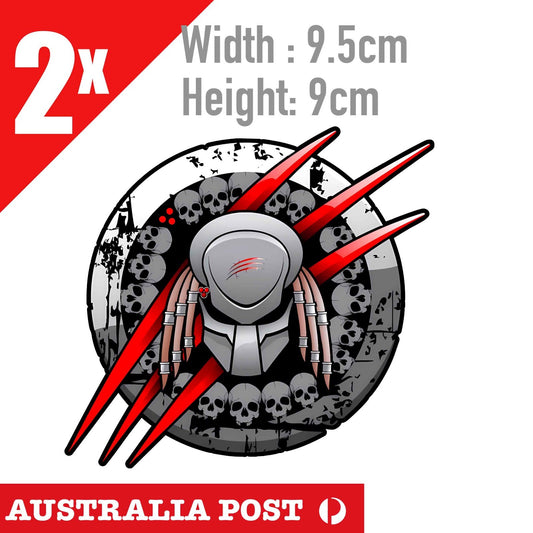 Alien VS Predator  SKULL HEAD Logo Stickers