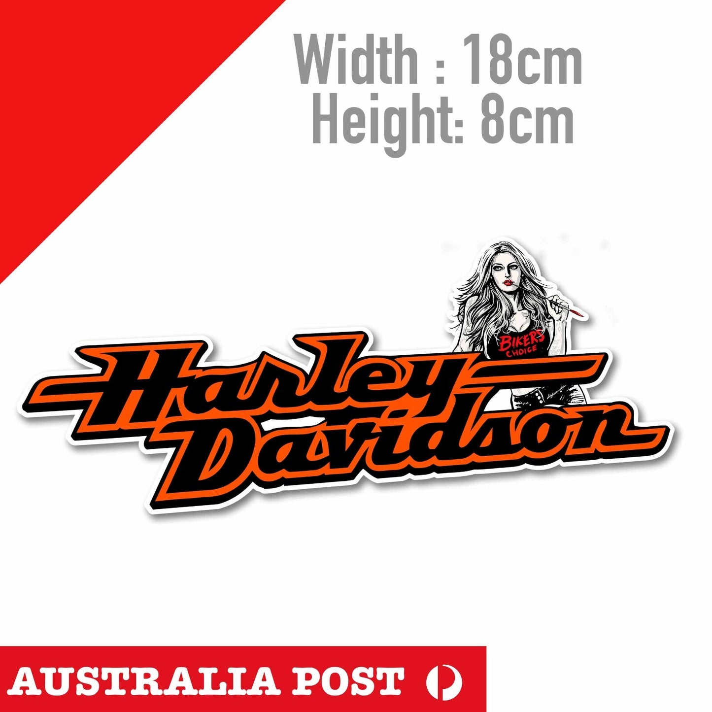 Harley Davidson Sexy Girl Rider Motorcycle Logo, Fuel Tank, Helmet Stickers