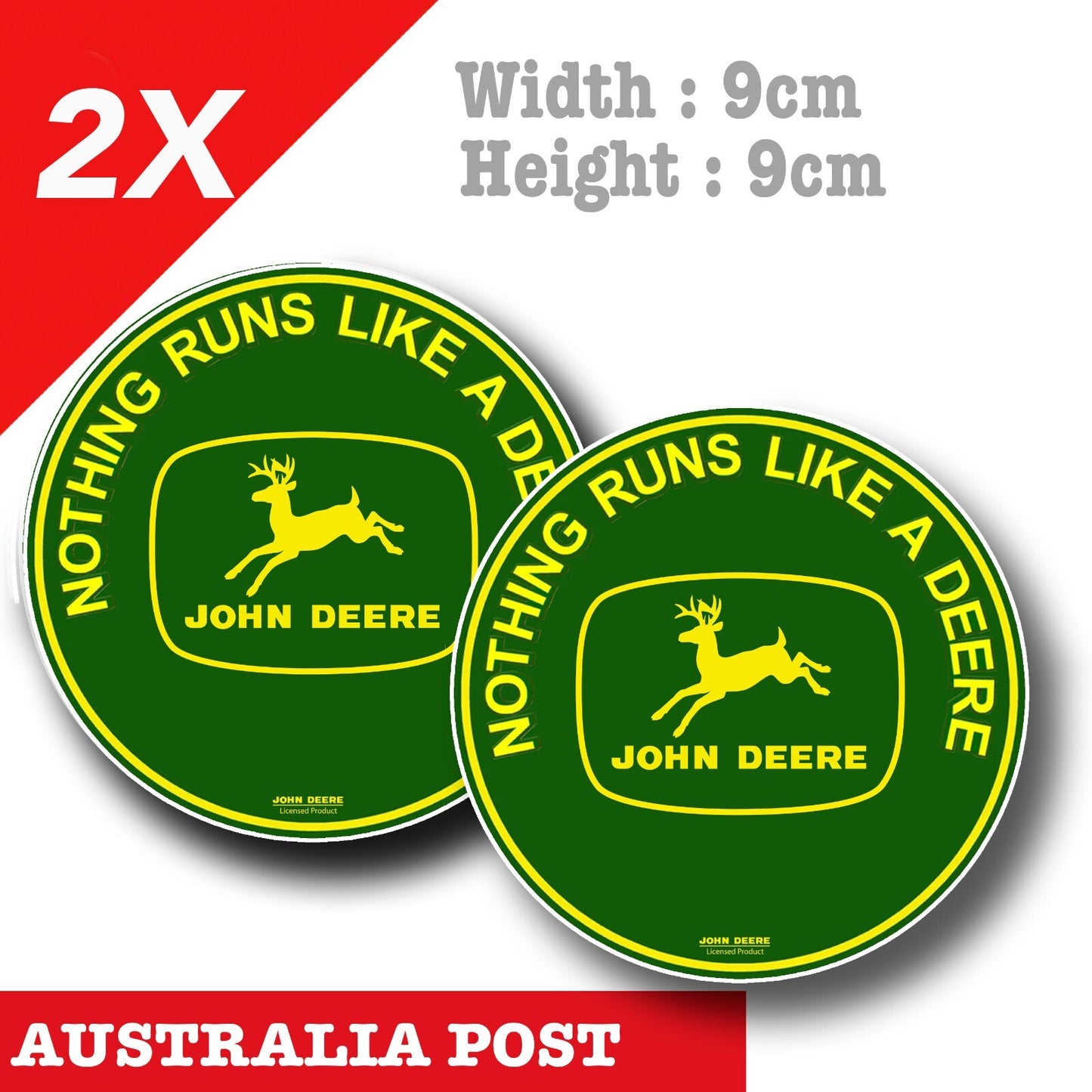 John Deere Logo - Nothing Runs Like A Deere Badge Vintage Retro Decal Sticker