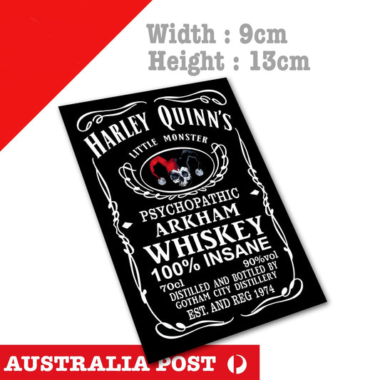 DC Harley Quinn Whiskey Logo , Suicide Squad , Harley Quinn Funny Label  Sticker