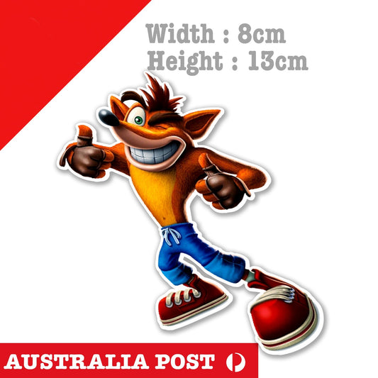 Crash Bandicoot Logo - Retro Game  Thumbs Up Sticker