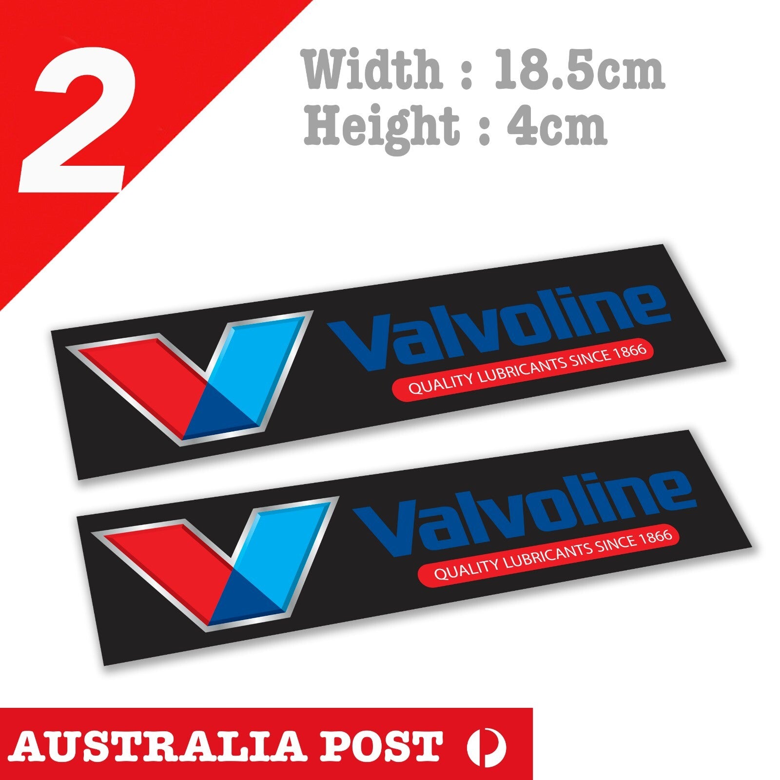 VALVOLINE  Racing Oil, Quality Lubricants Banner, Race Oil Stickers