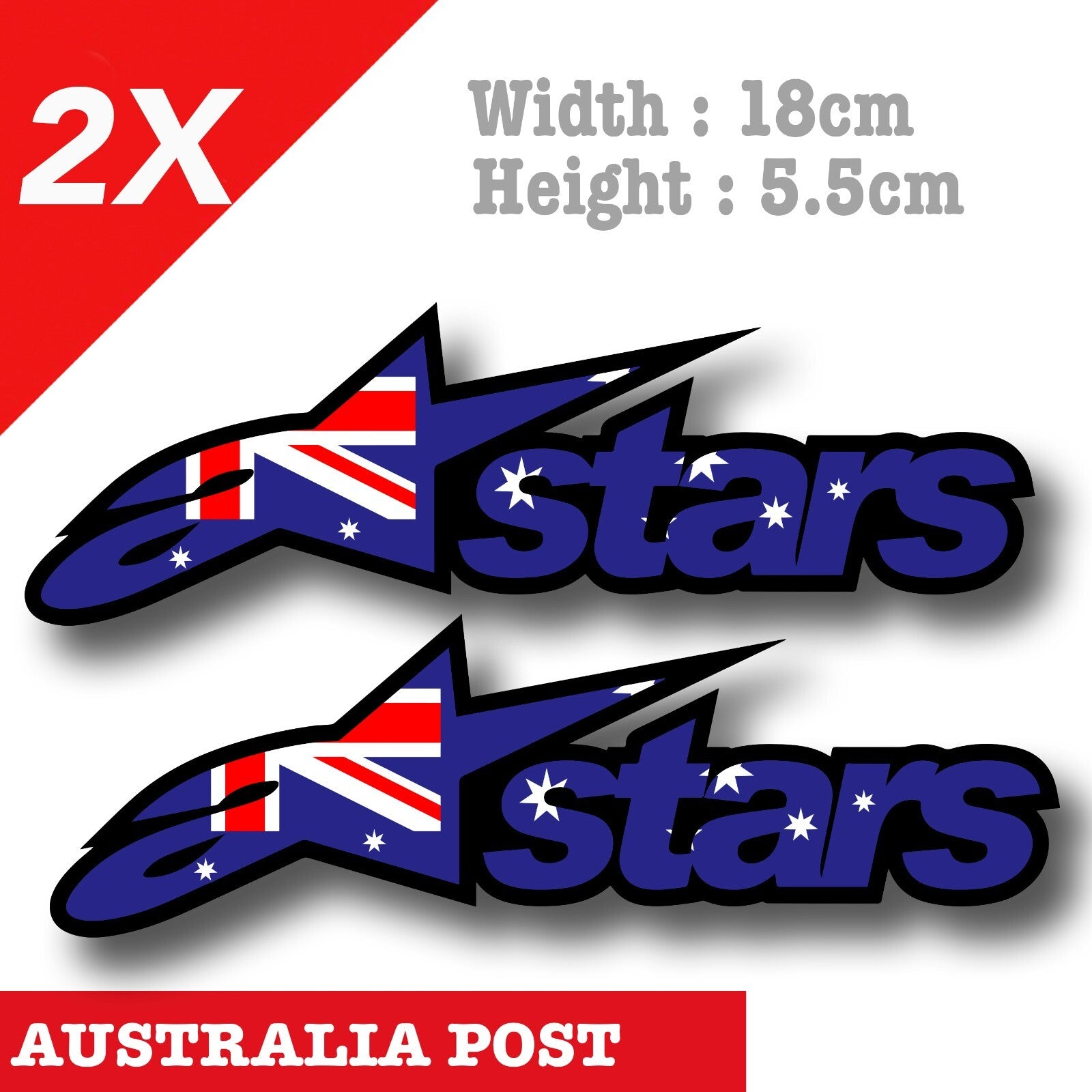 ALPINESTARS  x2 Australian Flag Helmet Motorcycle  Decal Sticker