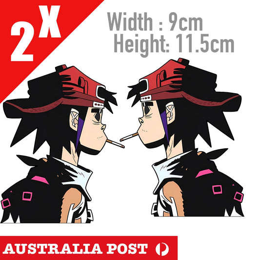 Gorillaz 2-d Smoking, Gorillaz 2-D Band Stickers