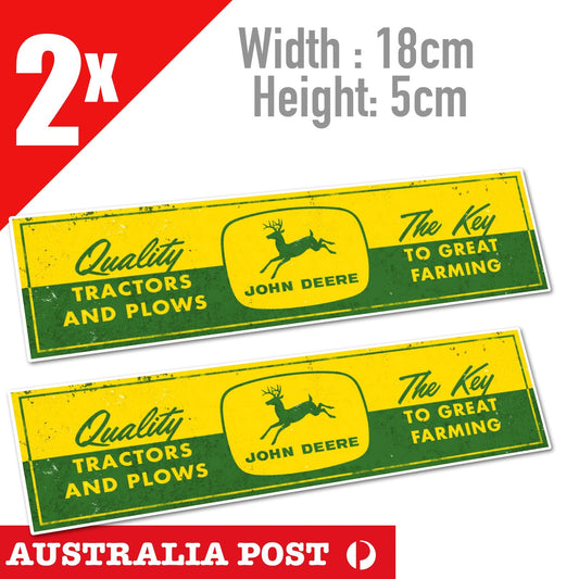 JOHN DEERE Banner , Tractors & Plows Sign Banner, John Deere Logo  Stickers