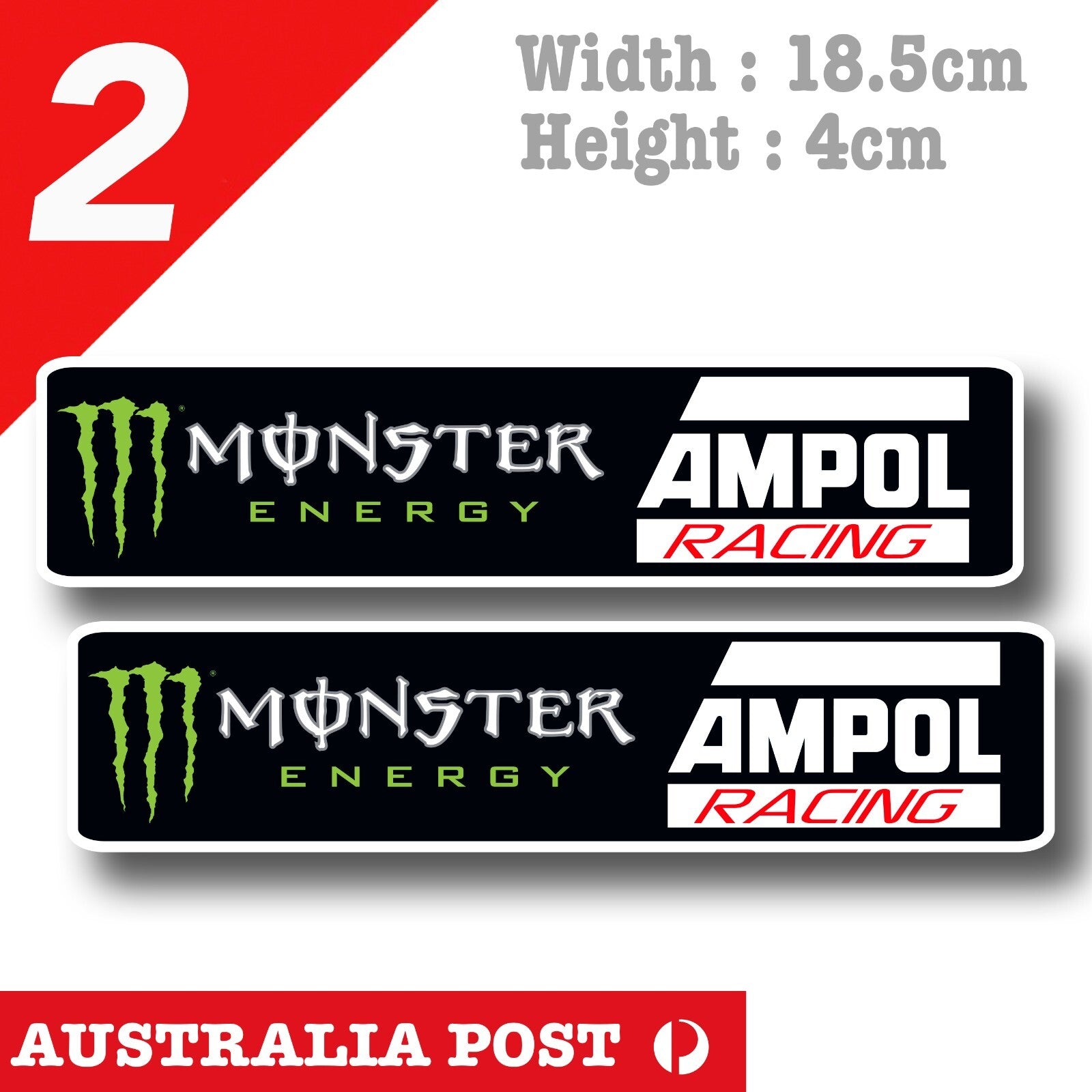 Monster Energy Drink AMPOL Racing  Car, Truck Fridge Bar Sticker 
