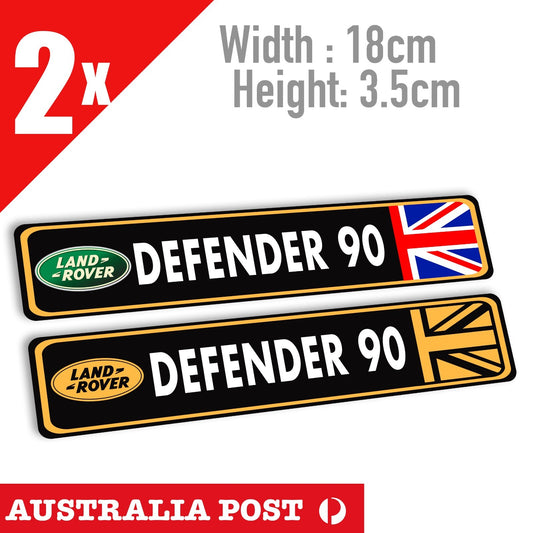 LAND ROVER Defender 90 Banner Logo,  LAND ROVER Logo with British Flag  Sticker
