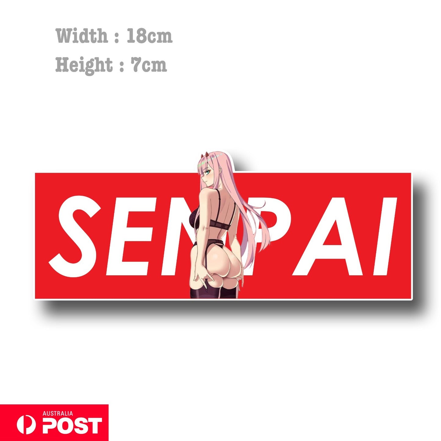 Senpai Anime Sexy Darling In Franxxx JDM Slap Decal Sticker 