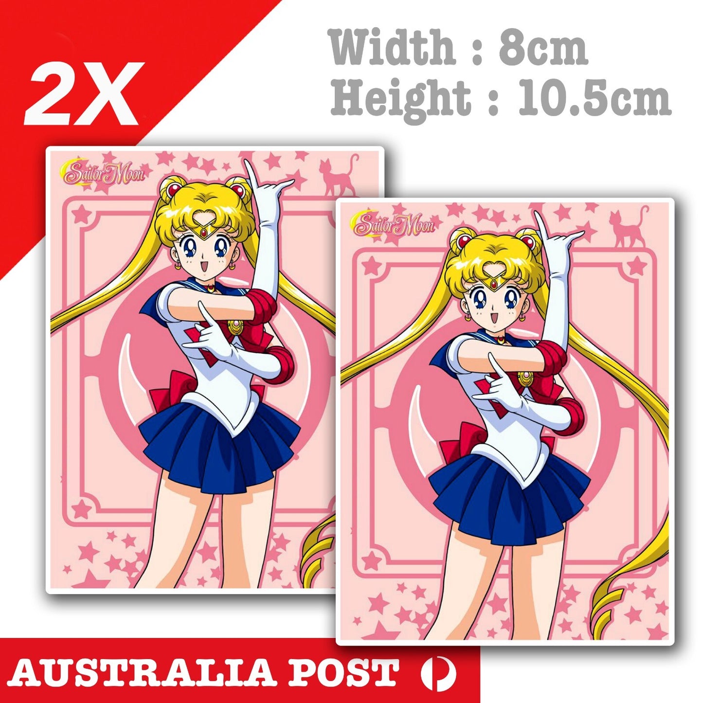 Sailor Moon anime Girl Crystal Power Kiss! JDM Card Stickers