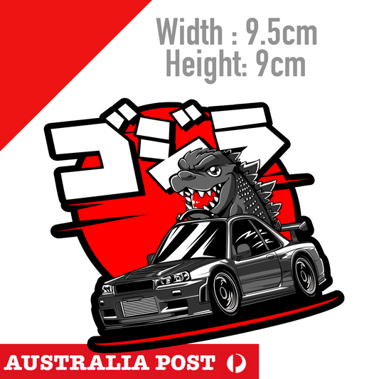 GODZILLA Nissan GTR Osaka Japan  Sticker 