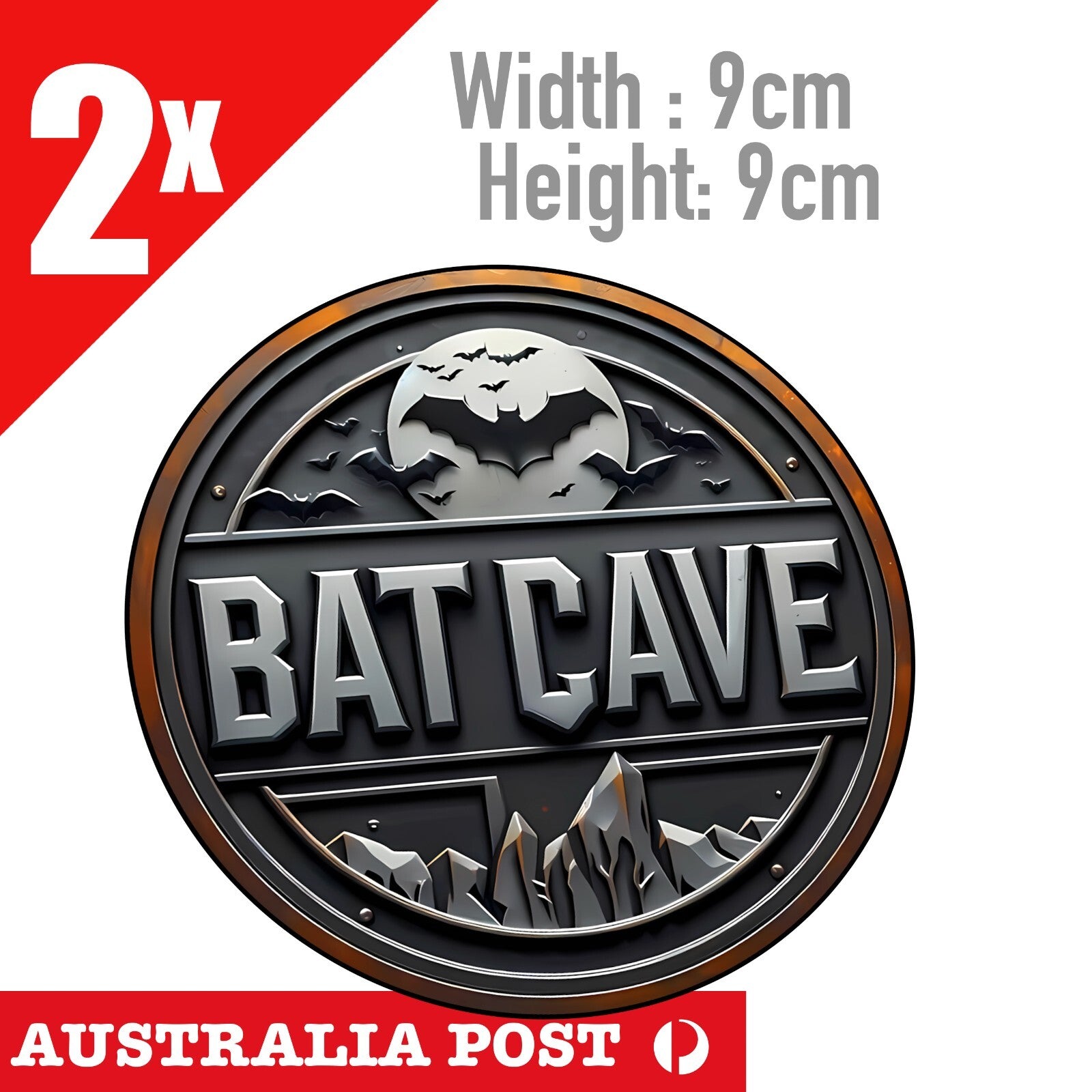 BATMAN BAT CAVE  Round Stickers