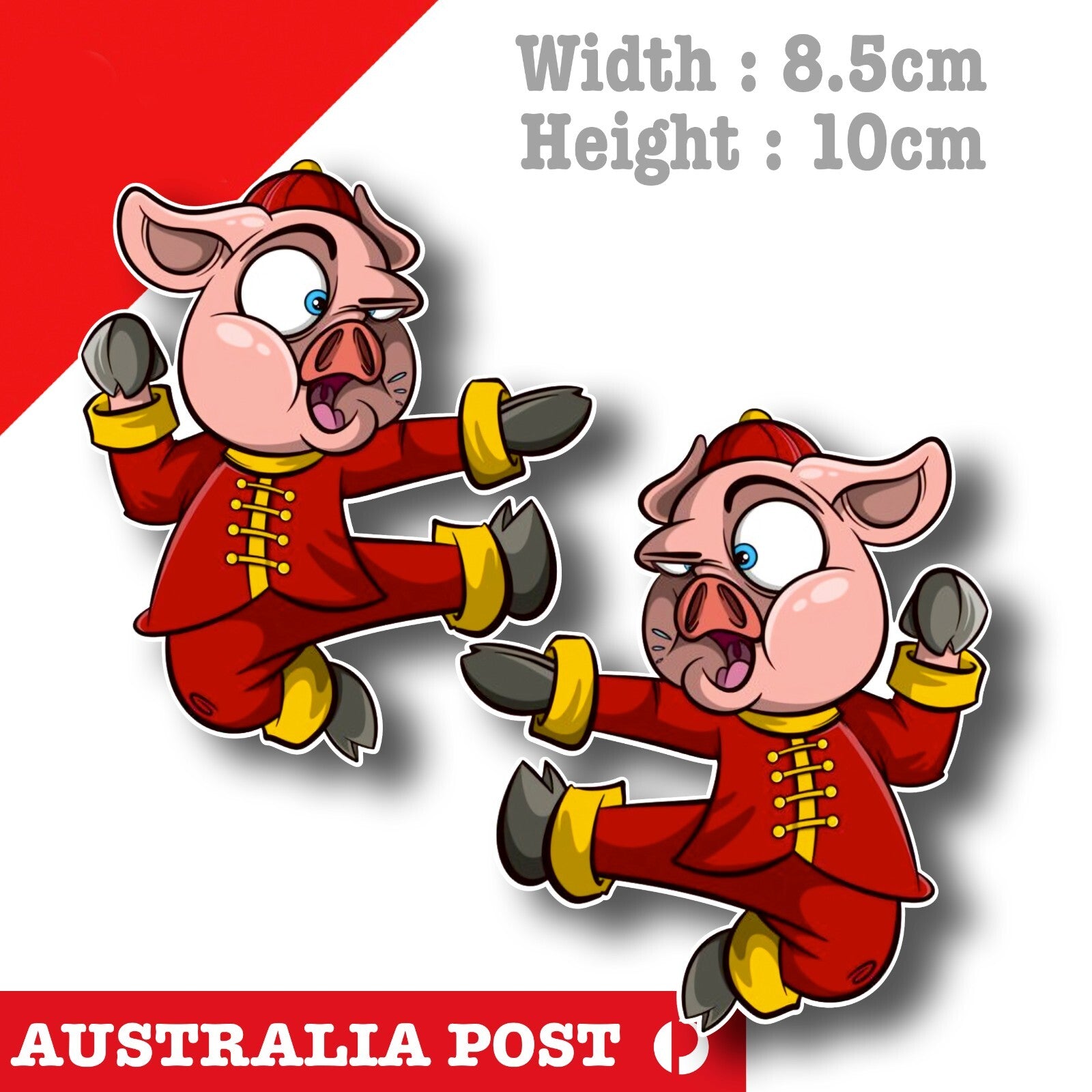 Karate Pig , Funny Farm Animal  Decal Sticker