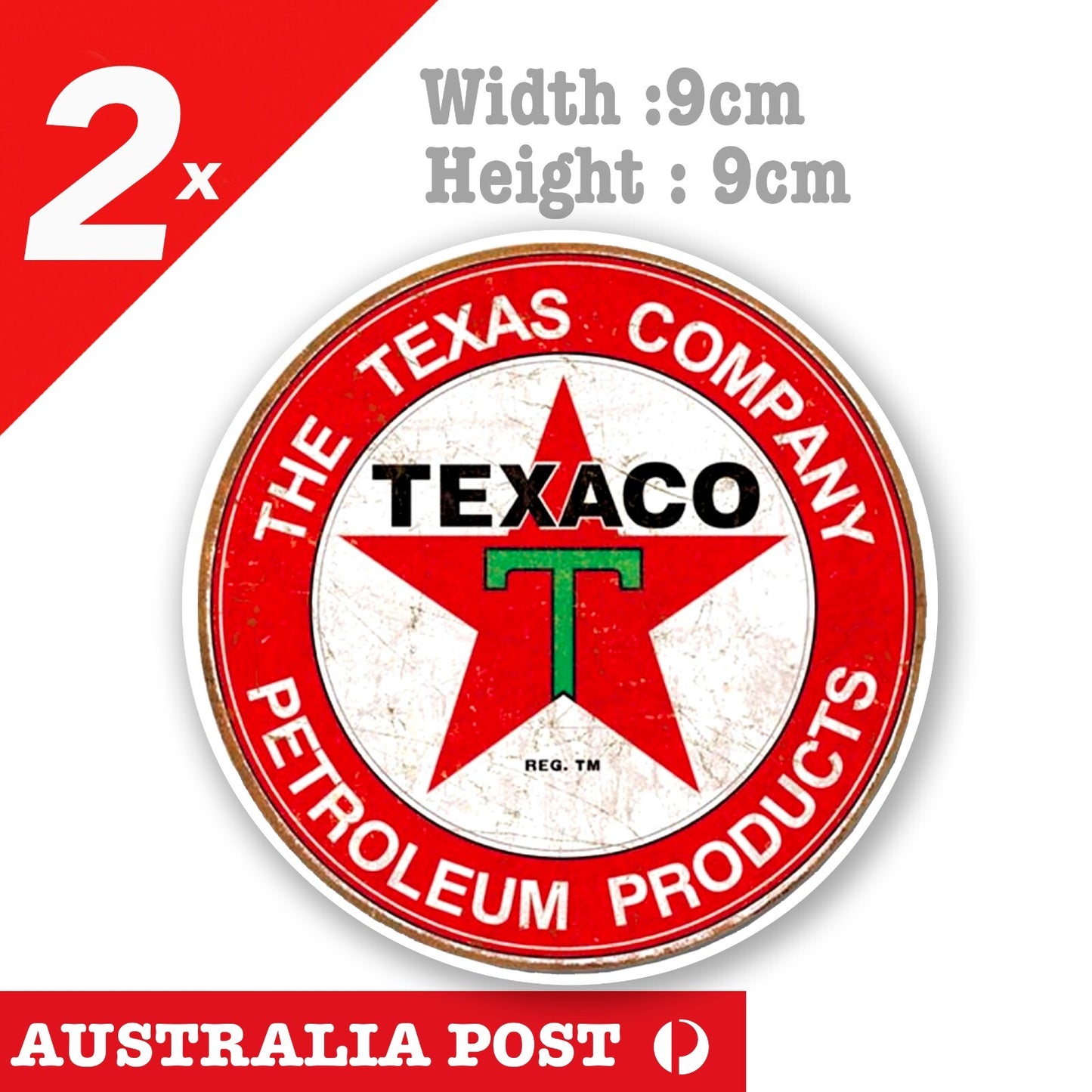 TEXACO Oil and Petroleum Vintage, Damage, Retro Logo Sticker