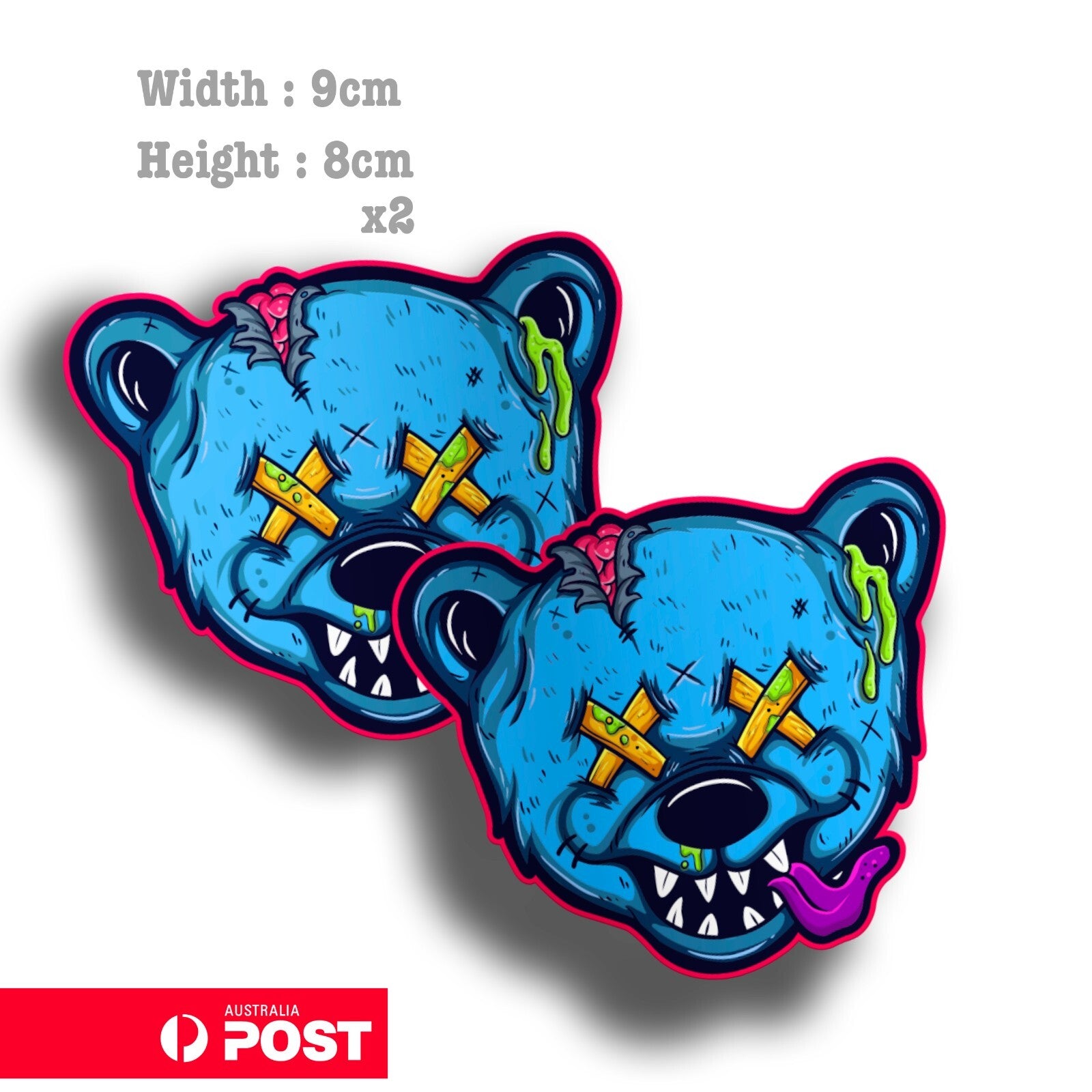 Zombie Bear Head - Zombie Bear Funny Sticker 