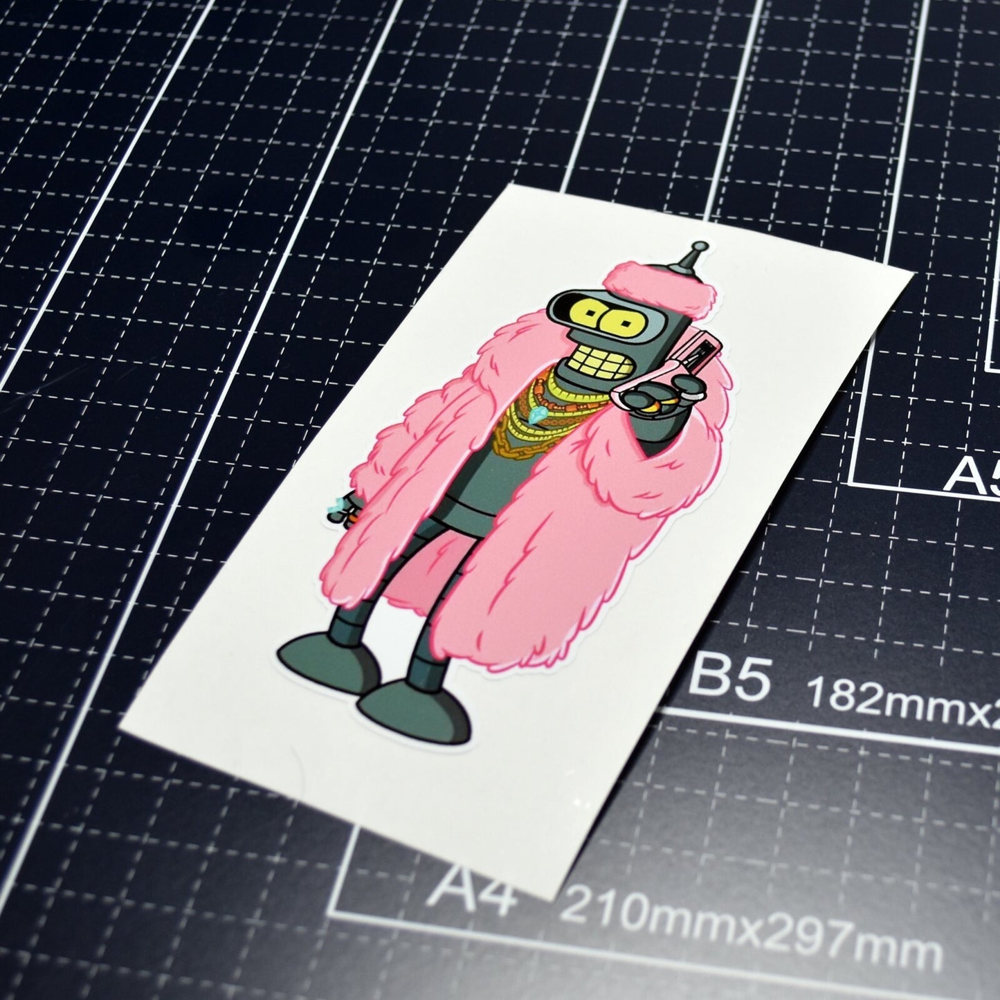 FUTURAMA Bender as Pimp Laptop , Car  Decal Sticker 