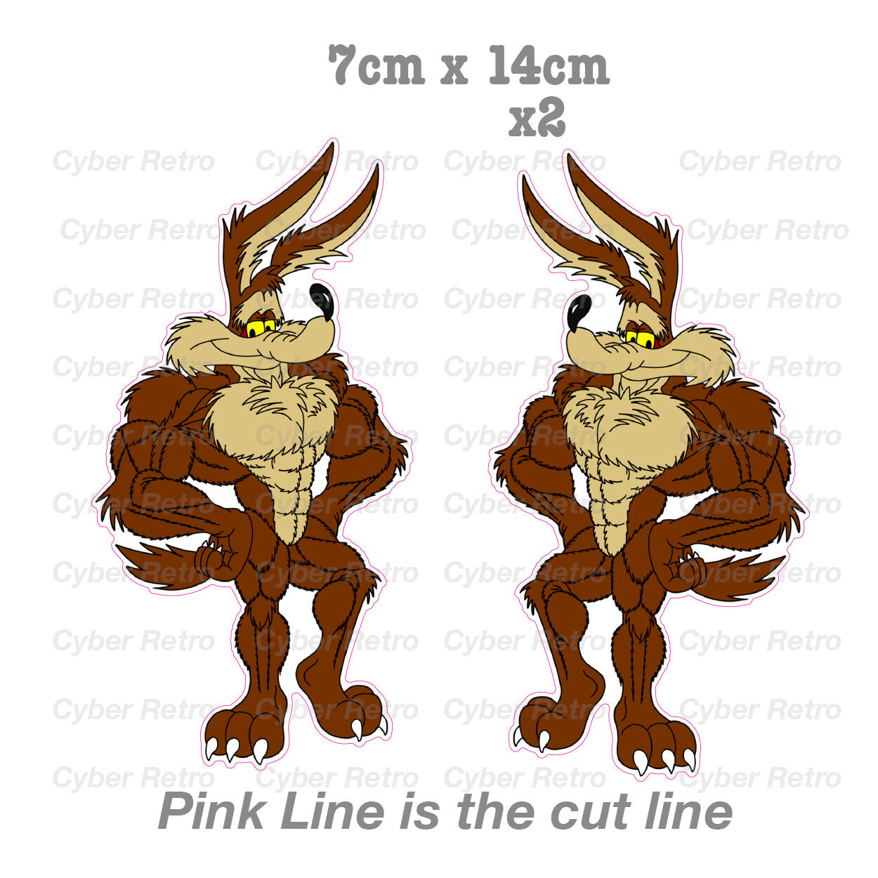 Road Runner Coyote Wile E -  Muscle Coyote Funny  Decal Sticker 