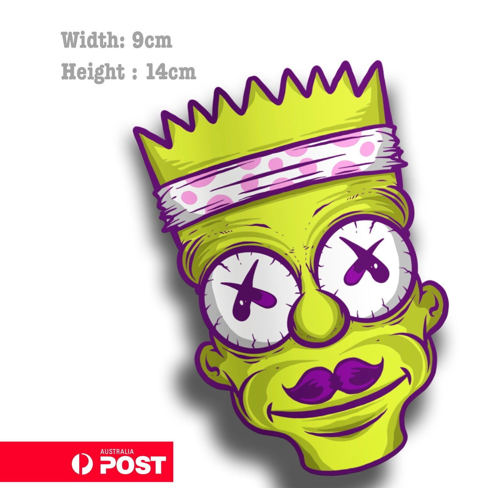  Zombie Bart Simpson Face Laptop , Car  Decal Sticker 