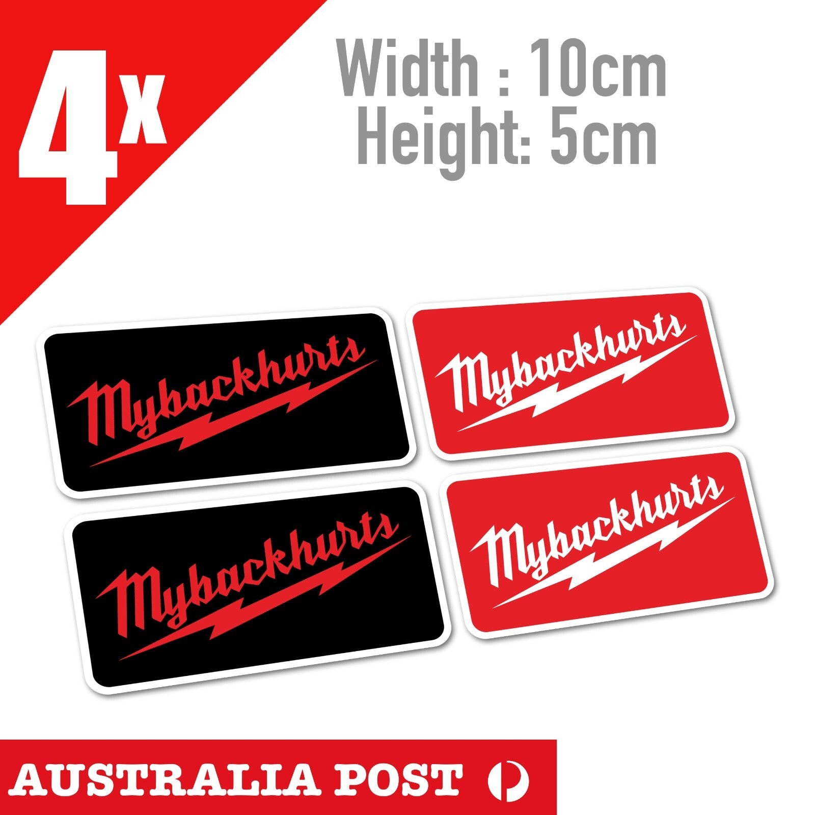 Milwaukee Electric Tool Funny Logo, My Back Hursts Funny Tool Logo Sticker