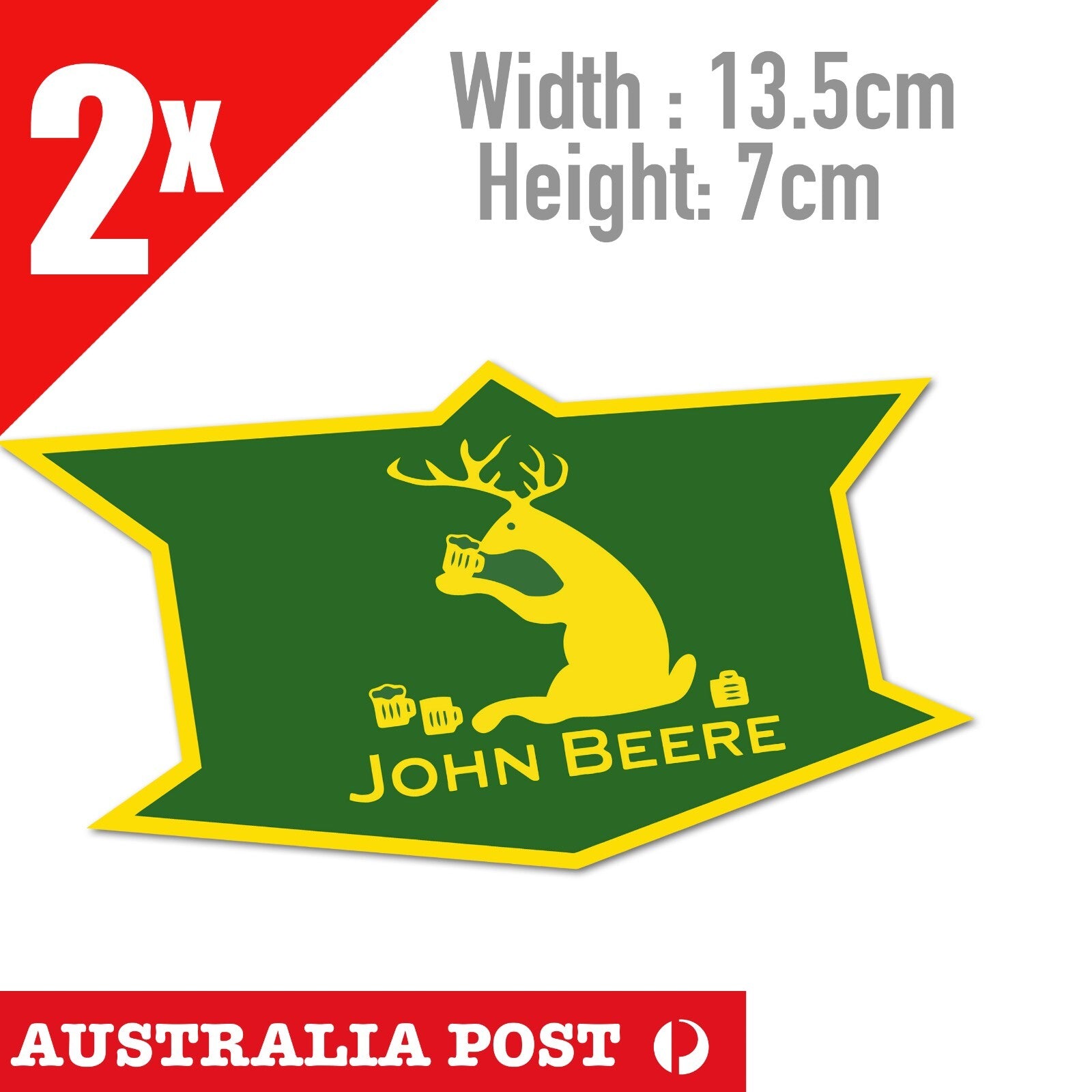 John Deere Logo , John BEER Funny Logo Stickers