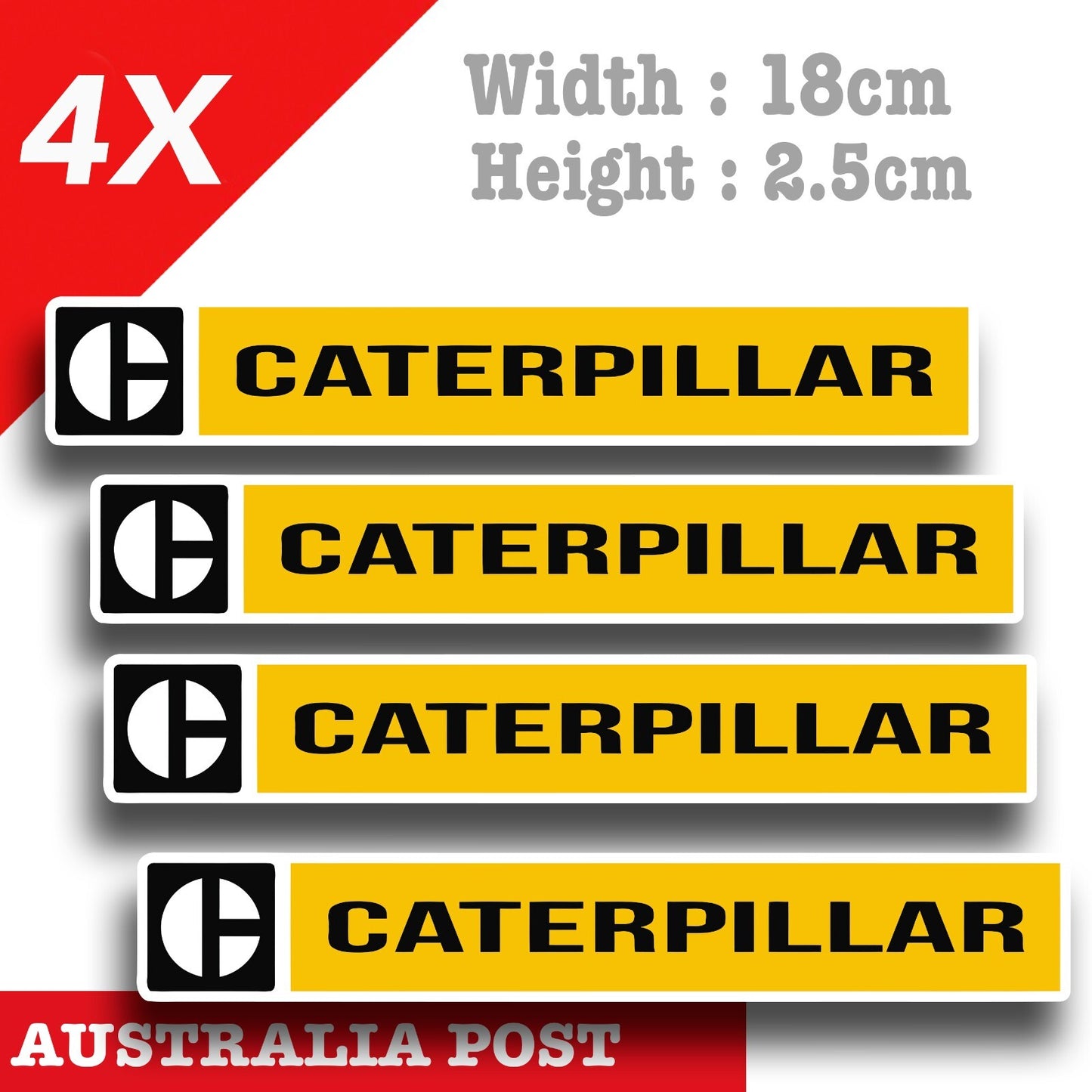 Caterpillar Power Diesel x4 Sticker