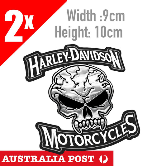 Harley Davidson # 1 Skull Motorcycle, Fuel Tank, Helmet Stickers