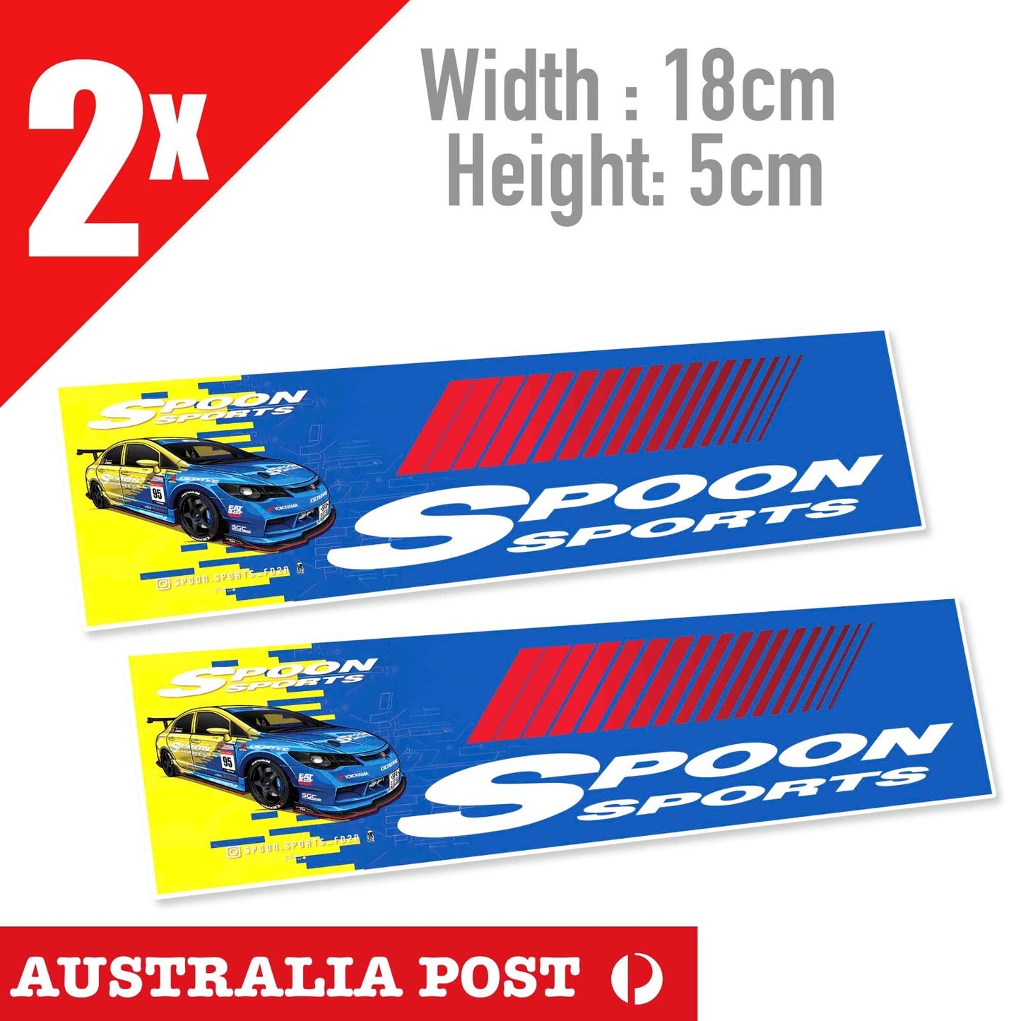 Spoon Sports  Honda Civic V-Tech JDM Racing Banner Sticker