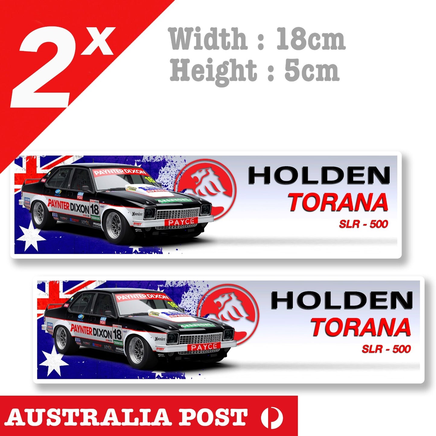 Holden TORANA SLR- 500 Holden Logo , Australian Flag Decal Sticker