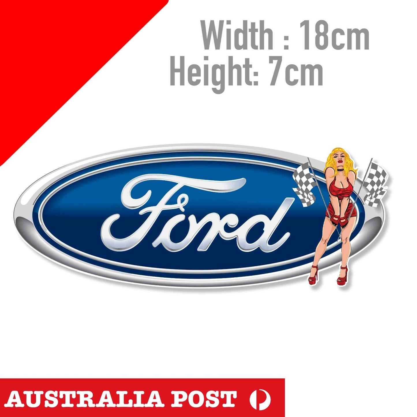 Sexy Pin Up Girl Ford Logo Decal Sticker