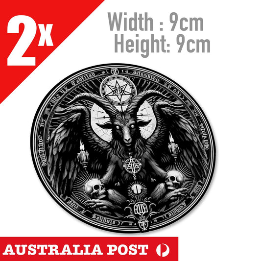 PENTAGRAM DEVIL DEMON ,Gothic Devil Satan Star 666, Evil Skull Reaper Stickers
