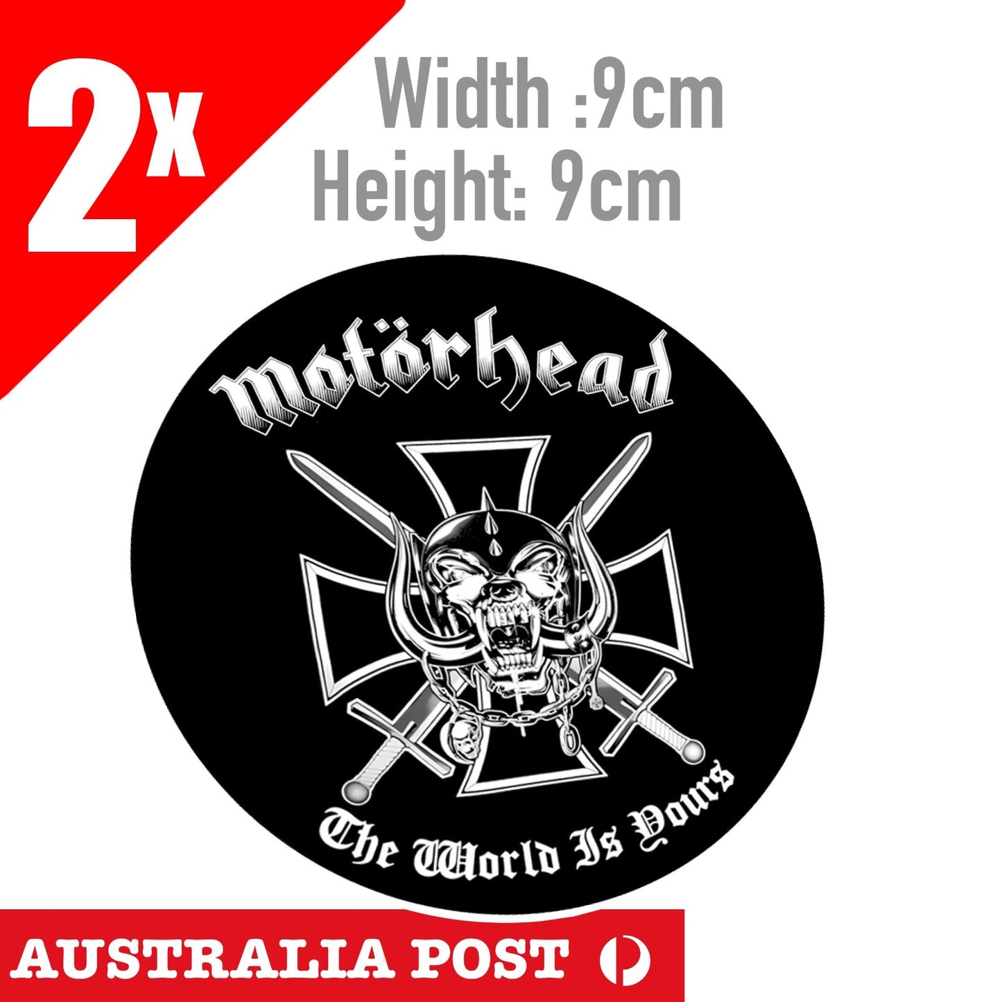 Motorhead Skull  Logo, Motorcycle,Fuel Tank, Helmet 2x Sticker