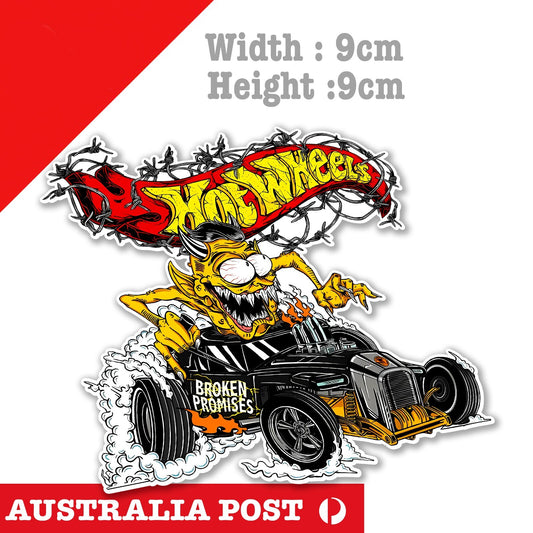 HOT WHEELS Hot Rod  Monster - Mancave Hot Rod Americana Racing Car Sticker