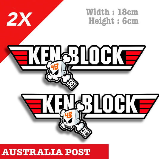 Ken Block 43 Top Gun Style Logo, Ken Block Skull Logo  JDM DRIFT Sticker