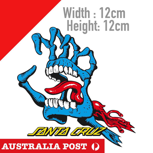 SANTA CRUZ Screaming Hand  Santa Cruze Logo ,Screaming Hand  Logo Sticker