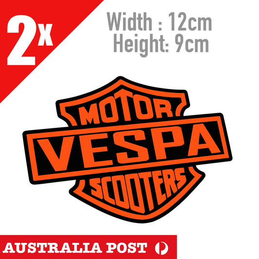 VESPA Motor Scooters Harley Davidson Style Logo  Motorcycle Mancave Tool Decal