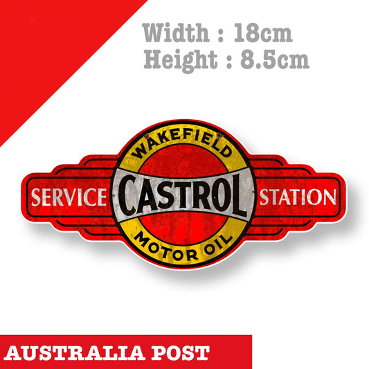 Castrol WAKEFIELD Motor Oil Aged Rusted Damage Old Sign Sicker