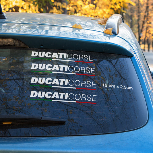 DUCATI CORSE Italian Flag , Motorcycle, MotoGP Helmet  Fuel Tank Sticker