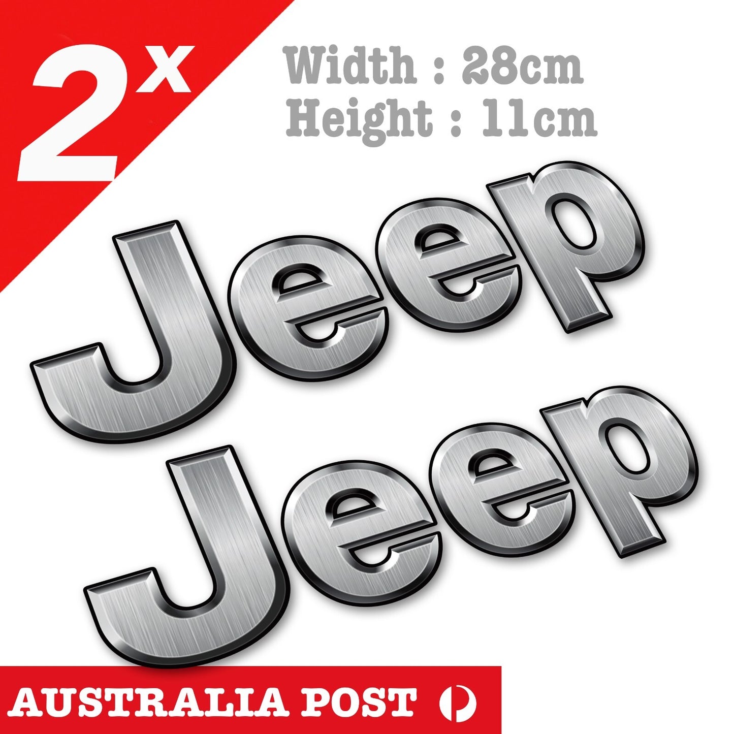 Jeep Chrome Logo, Jeep Wrangler, Grand Cherokee, Off Road, 4WD, 4x4 Sticker