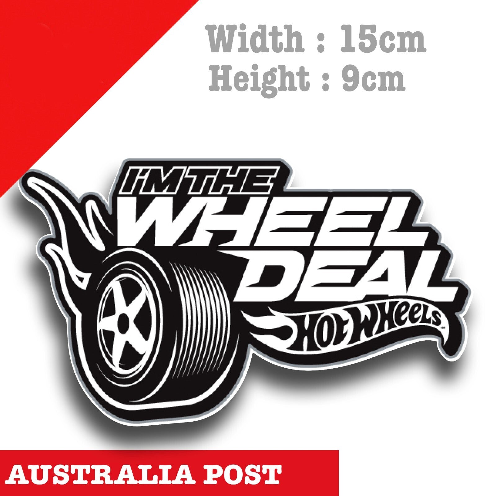 Hot Wheels Falme Tyre Logo, I'm The Wheel Deal Logo Sticker