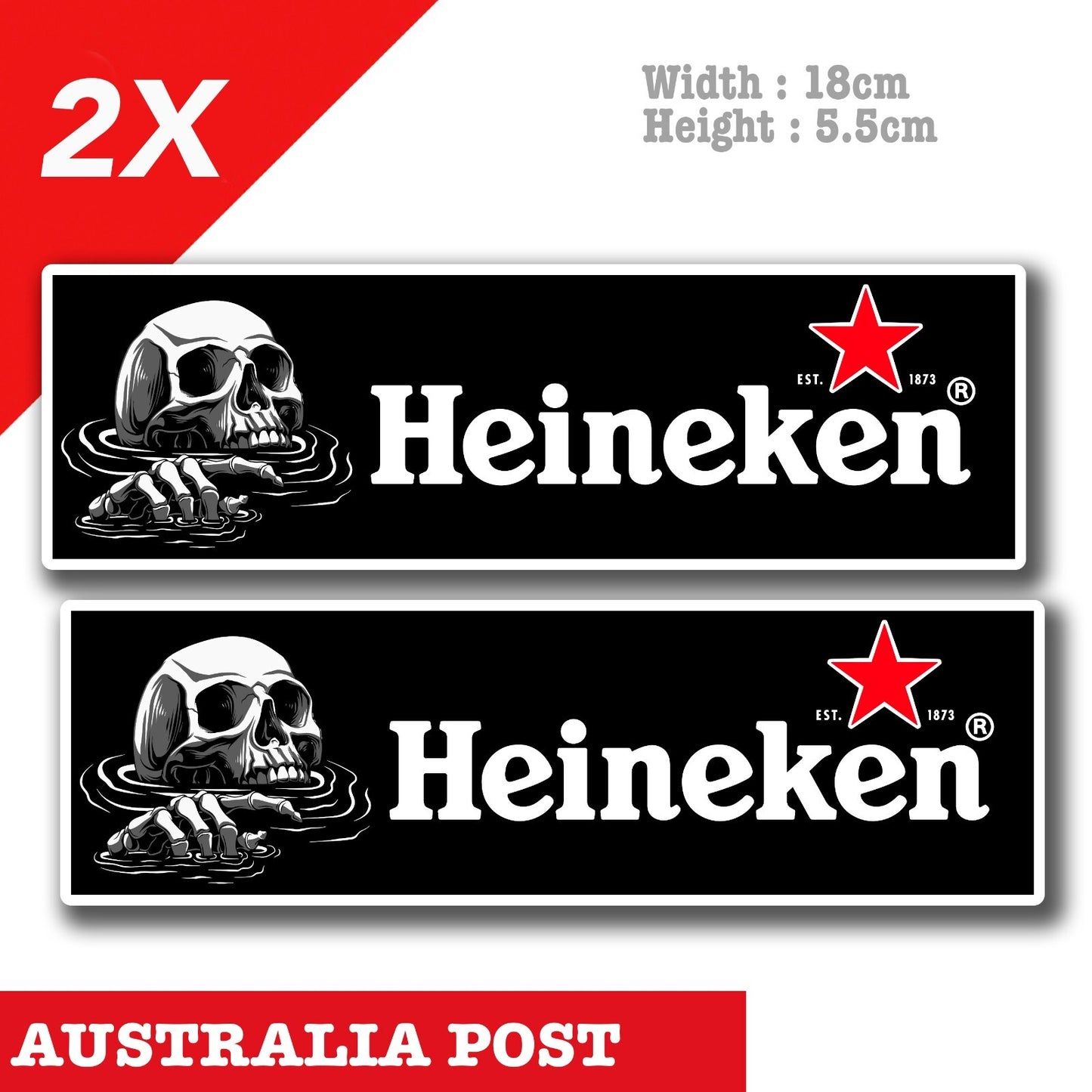 Heineken Beer Skull Logo - Fridge Bar  Decal  Stickers