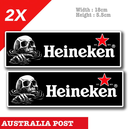 Heineken Beer Skull Logo - Fridge Bar  Decal  Stickers