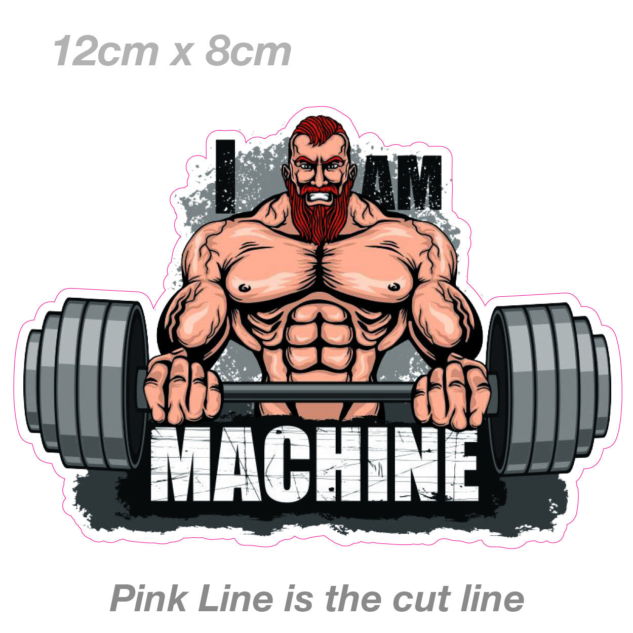 Gym Fitness Muscle I am Machine - Angry Fitness Muscle Man Funny   Stickers
