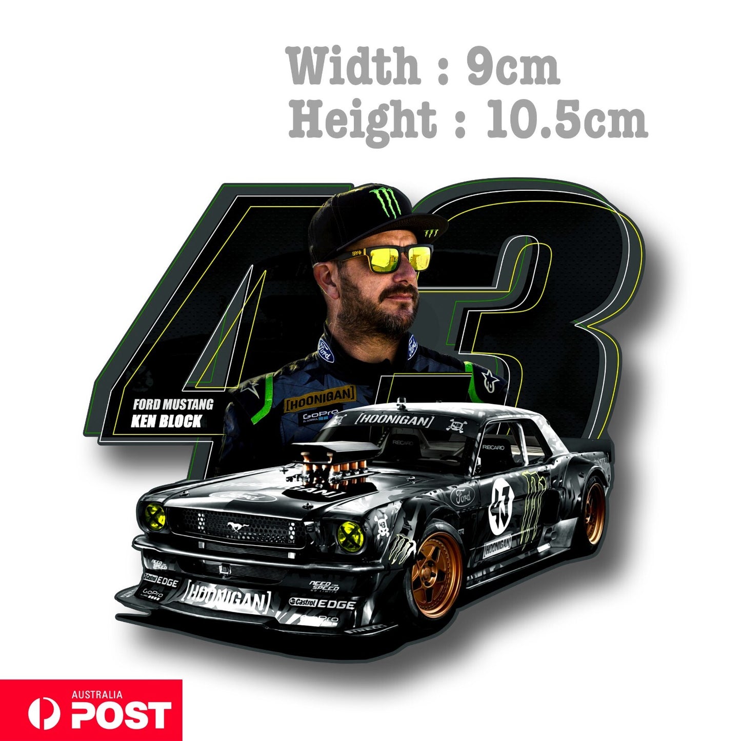 Ken Block 43 Ken Block Mustang Number 43 Logo  JDM DRIFT RIP Sticker
