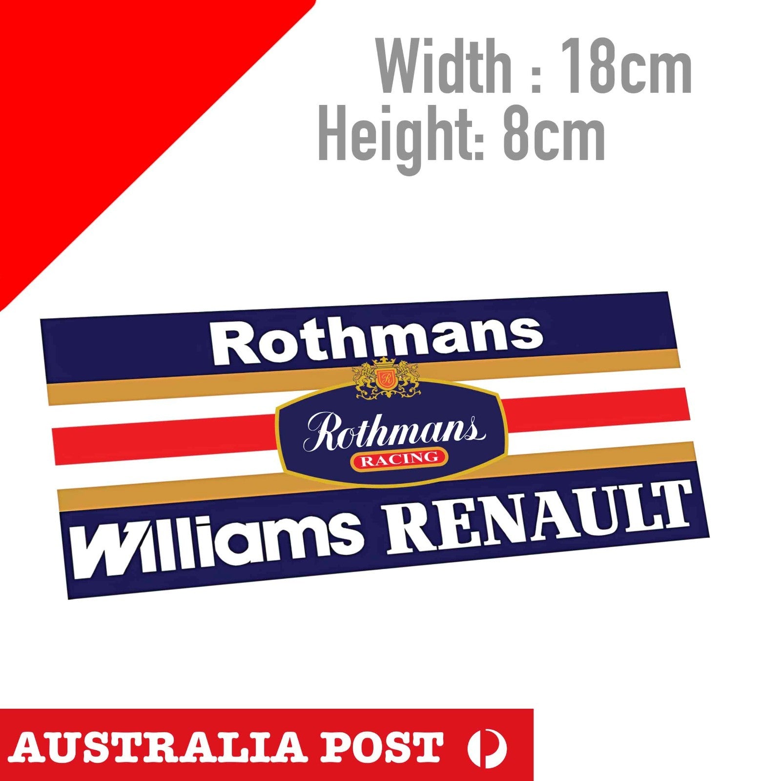 Rothmans Racing Williams Renault Racing Sticker