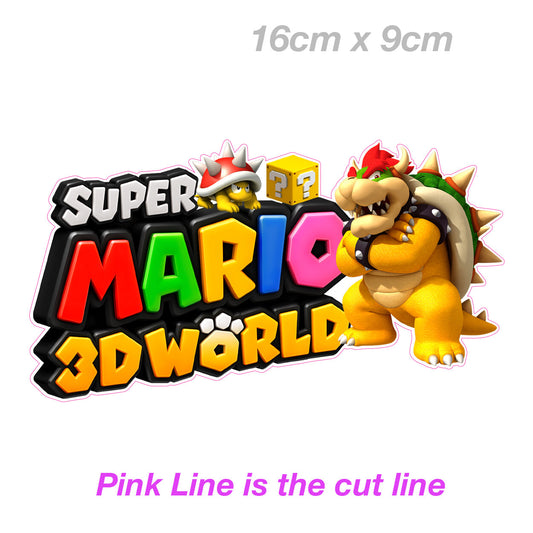 Super Mario Bleeder 3D World  Arcade Gaming Vinyl  Sticker