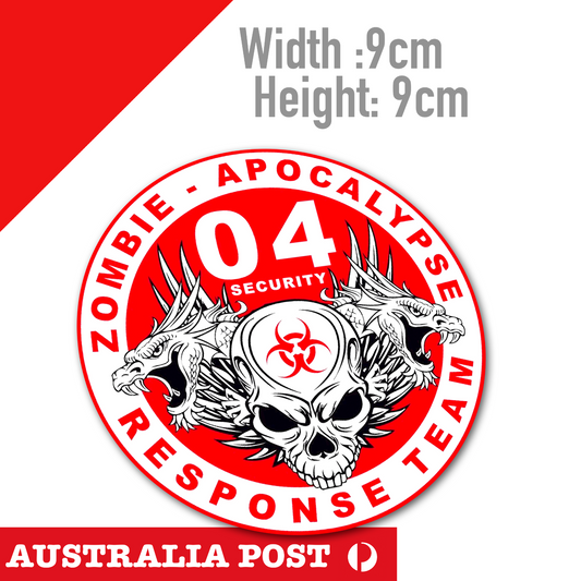 Zombie Apocalypse  Response Team x 2  Laptop , Car  Decal Sticker 