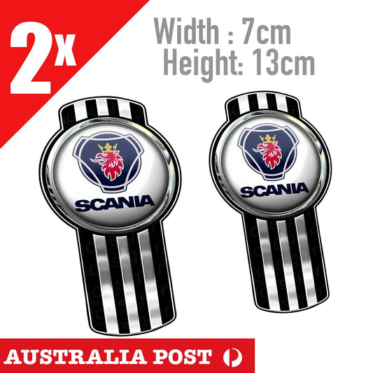 SCANIA CRHOME Logo, Truck V8 Logo 2x Stickers