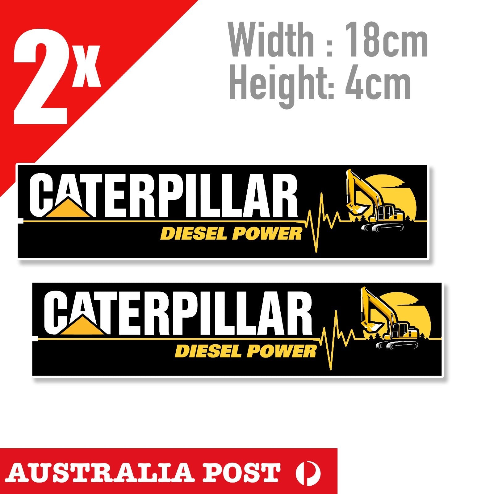 CATERPILLAR  Bulldozer Logo Banner Decal  2x Sticker