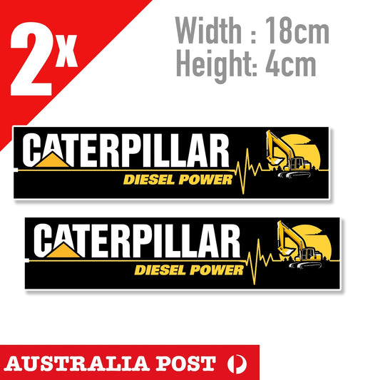 CATERPILLAR  Bulldozer Logo Banner Decal  2x Sticker