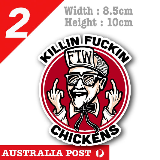 KFC Funny Logo , Killing All Chicken, Rude , Funny Logo Stickers
